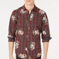 Camisa casual xadrez floral masculina INC International Concepts vermelha tamanho pequeno