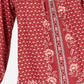 Blusa feminina estampada estilo camponês azul tamanho médio