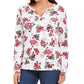 Karen Scott Blusa Henley Feminina Estampa Floral Branca Tamanho P