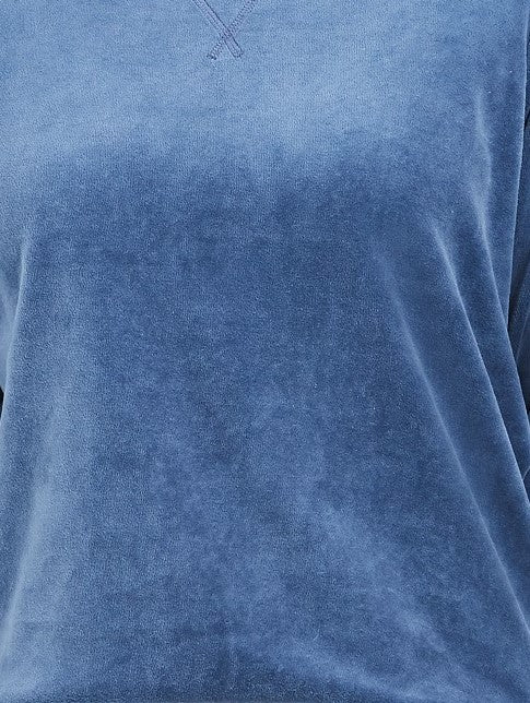 Karen Scott Moletom Feminino Petite Velour Azul Tamanho Petit