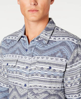Camisa masculina geométrica jacquard American Rag cinza tamanho XXG