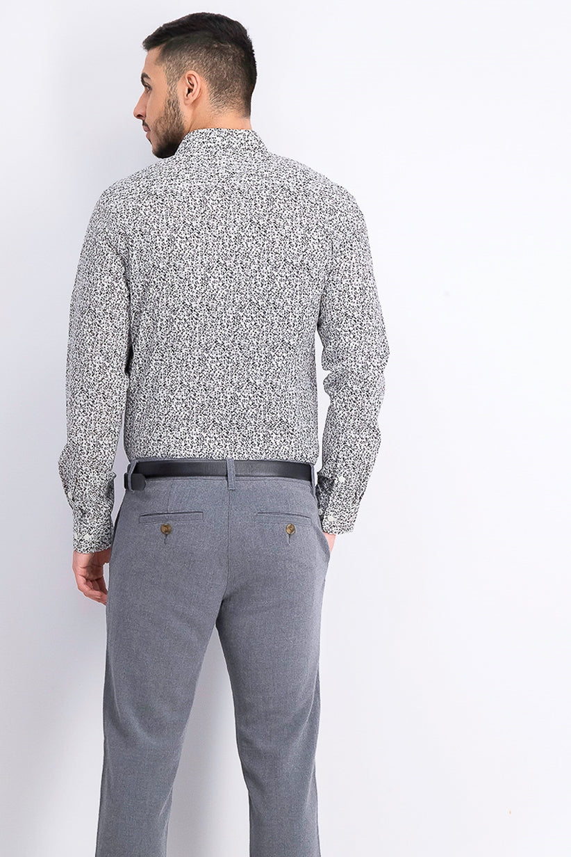 Camisa social masculina Bar III Slim-Fit Performance Stretch com estampa floral, branca e preta, tamanho 32x33