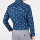 Camisa social masculina Bar III Slim Fit Stretch com estampa Paisley, azul-marinho, tamanho 14-32-33