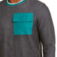Moletom masculino Alfani Utility Pocket Crewneck Cinza Tamanho P