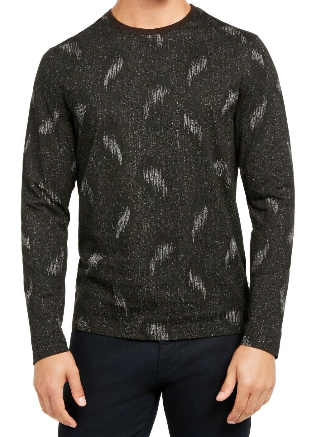 Camisa estampada masculina Alfani Paisley preta tamanho médio