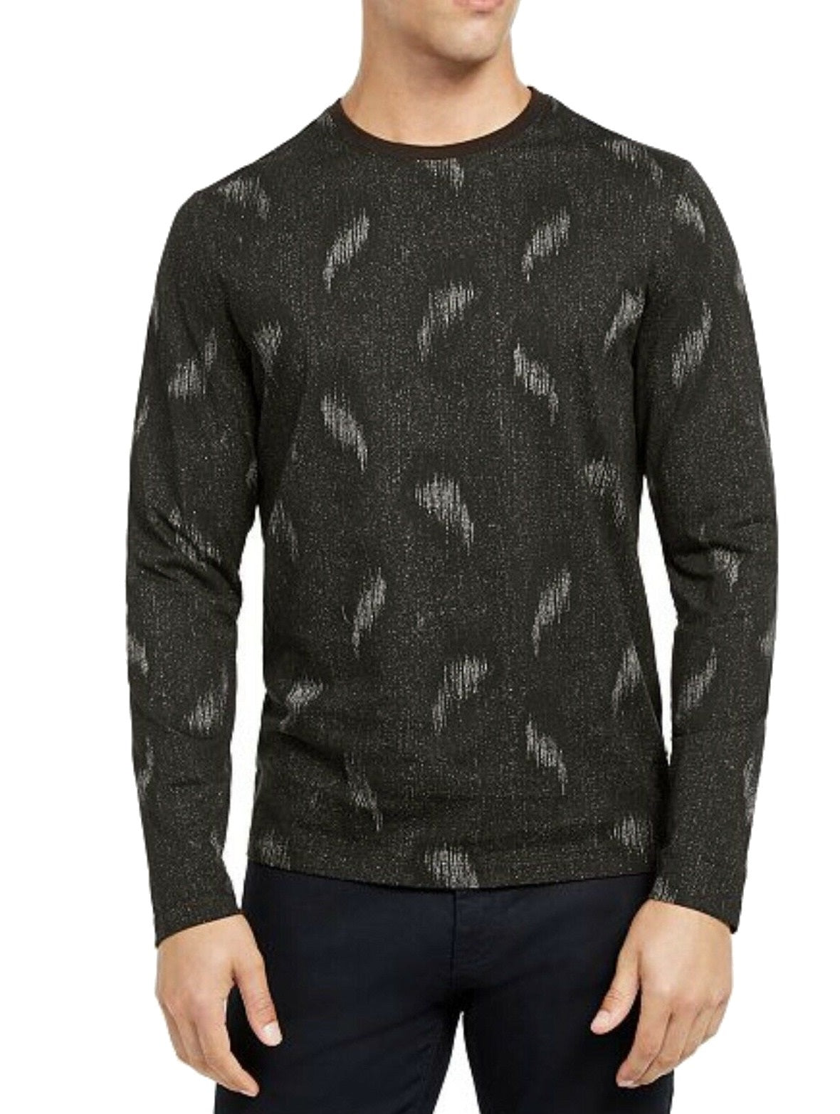 Camisa estampada masculina Alfani Paisley preta tamanho extra grande