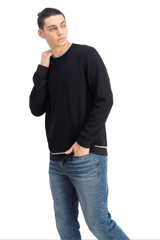 Moletom Alfani Masculino Classic-Fit Tipped Preto Tamanho Médio
