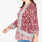 Blusa estampada plus size feminina Style &amp; Co, tamanho vinho, 2X