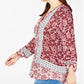 Blusa estampada plus size feminina Style &amp; Co, vermelha escura, tamanho 1X