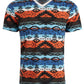 Camiseta listrada masculina American Rag Southwestern laranja tamanho extra grande