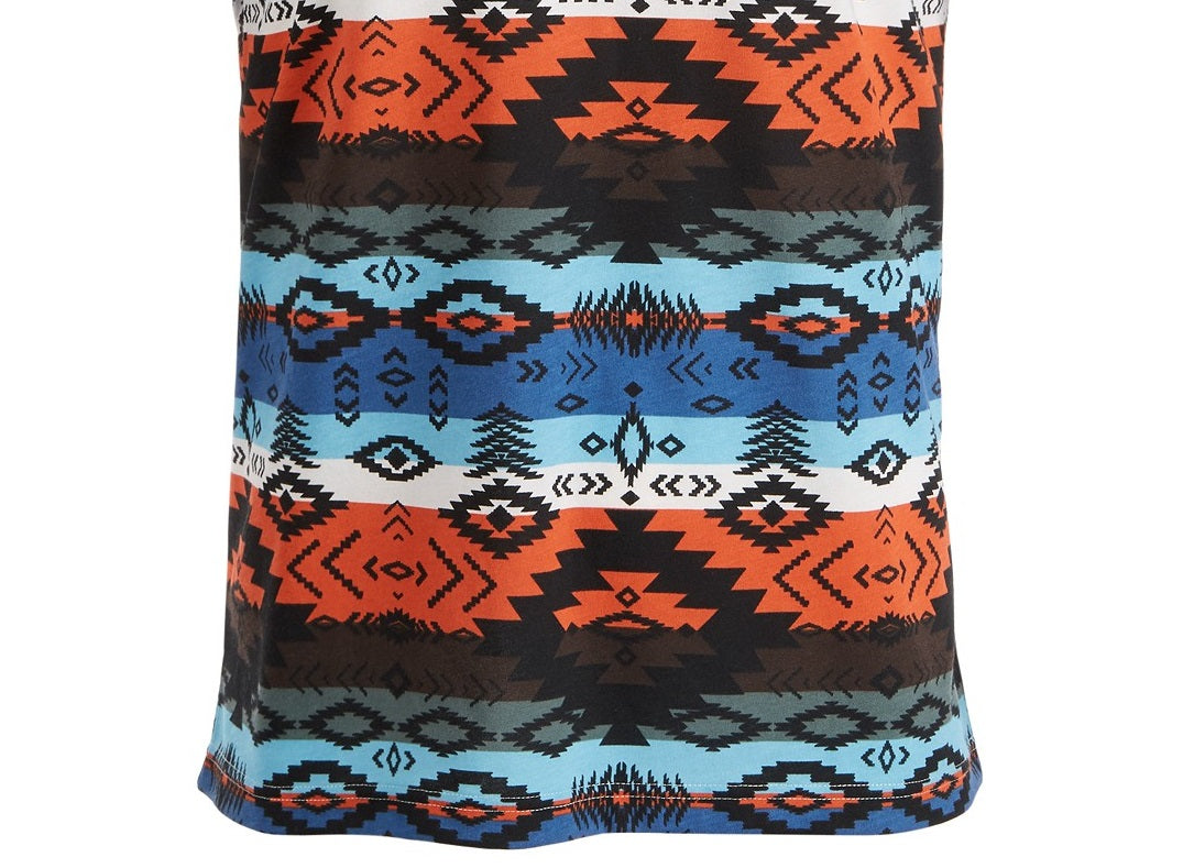Camiseta listrada masculina American Rag Southwestern laranja tamanho extra grande