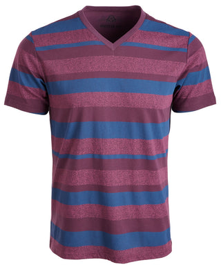 Camiseta listrada masculina American Rag com decote em V, vermelha, tamanho pequeno