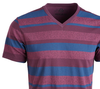 Camiseta listrada masculina American Rag com decote em V, vermelha, tamanho pequeno