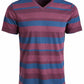 Camiseta listrada masculina American Rag com decote em V, tamanho ameixa 2, extra grande