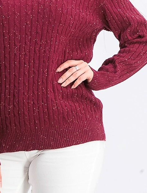 Karen Scott Suéter Feminino com Decote em V e Canelado, Novo Vermelho, Tamanho Médio