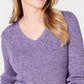 Karen Scott Suéter Feminino Petite Algodão Canelado Marmorizado Roxo Tamanho Petit