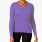 Karen Scott Suéter Feminino Petite Algodão Canelado Marmorizado Roxo Tamanho Petite Médio