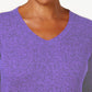 Karen Scott Suéter Feminino Petite Algodão Canelado Marmorizado Roxo Tamanho Petite Médio