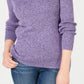 Karen Scott Suéter Feminino Petite Algodão Canelado Marmorizado Roxo Tamanho Petite Pequeno