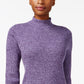 Karen Scott Feminino Petite Malha Canelada Algodão Gola Alta Roxo Tamanho Petit Extra Grande