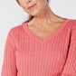 Karen Scott Suéter Feminino de Malha Lisa com Gola V Rosa Tamanho 2 Extra Grande