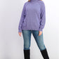 Karen Scott Suéter Feminino de Gola Alta em Algodão Marmoreado Roxo Tamanho X-G
