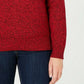 Karen Scott Suéter feminino de gola alta de algodão mesclado, vermelho, tamanho XX-G