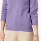 Karen Scott Suéter Feminino de Algodão com Gola Alta, Roxo, Tamanho Médio