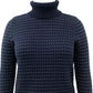 Karen Scott Suéter Feminino de Algodão com Gola Alta Colorblock Azul Tamanho Grande