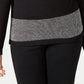 Karen Scott Suéter Feminino de Algodão Colorblock com Gola Alta Preto Tamanho Extra Grande
