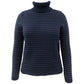 Karen Scott Suéter Feminino de Algodão com Gola Alta Colorblock Azul Brilhante Tamanho Extra Grande