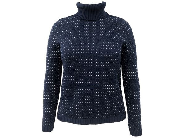 Karen Scott Suéter Feminino de Algodão com Gola Alta Colorblock Azul Brilhante Tamanho Extra Grande