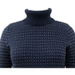 Karen Scott Suéter Feminino de Algodão com Gola Alta Colorblock Azul Brilhante Tamanho Extra Grande