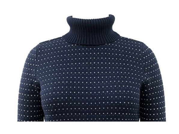 Karen Scott Suéter Feminino de Algodão com Gola Alta Colorblock Azul Brilhante Tamanho Extra Grande