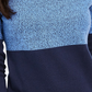 Karen Scott Suéter feminino de algodão com gola alta e blocos de cores, azul-marinho, tamanho extragrande