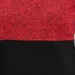 Karen Scott Suéter feminino de algodão com gola alta e blocos de cores, vermelho, tamanho 2, extra grande