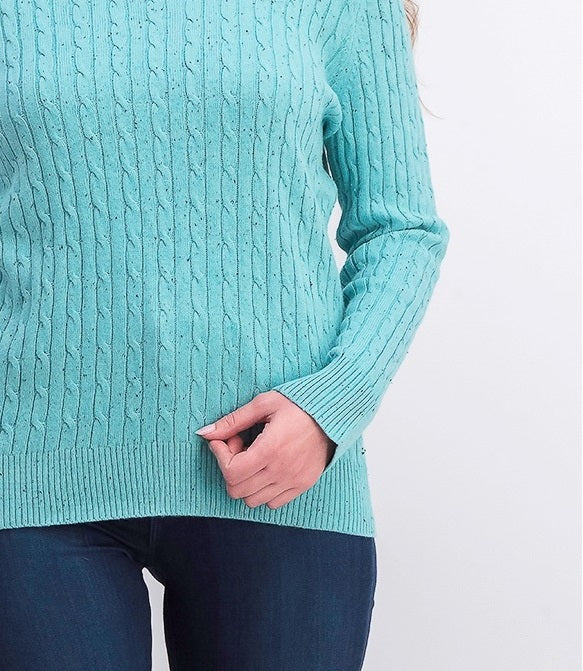 Suéter Karen Scott Feminino em Tricô Azul Tamanho Médio