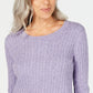 Karen Scott Suéter Feminino de Tricô com Cabo Roxo Tamanho Médio