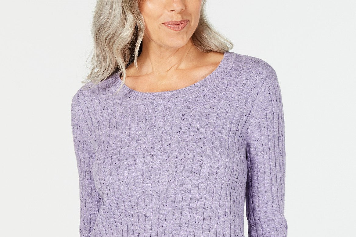 Karen Scott Suéter Feminino de Tricô com Cabo Roxo Tamanho Médio