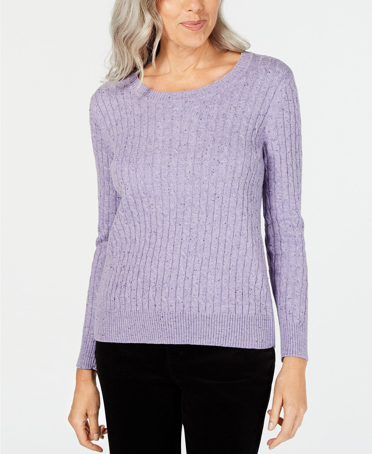 Karen Scott Suéter Feminino de Tricô com Cabo Roxo Tamanho P