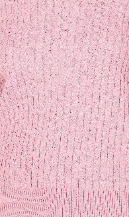 Suéter Karen Scott Feminino em Tricô com Cabo Rosa Tamanho Grande