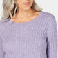 Karen Scott Suéter Feminino de Tricô com Cabo Sft Llc Hthr NP Tamanho 2 Extra Grande