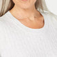 Suéter Karen Scott Feminino em Tricô com Cabo Branco Tamanho Grande