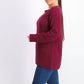 Karen Scott Suéter feminino de algodão com gola canoa, vermelho, tamanho extra grande