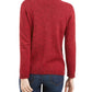Karen Scott Suéter Henley Feminino de Algodão Marmorizado Vermelho Tamanho Extra Grande