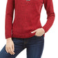 Karen Scott Suéter Henley de algodão com acabamento em ferragens feminino, tamanho pequeno, vermelho brilhante