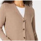 Karen Scott Cardigan Feminino com Botões Frontais e Ponto Misto, Marrom, Tamanho P