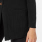 Karen Scott Cardigan Feminino com Botões Frontais e Pontos Mistos, Preto, Tamanho Grande