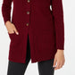 Karen Scott Cardigan Feminino com Botões Frontais e Pontos Mistos, Vermelho, Tamanho Grande
