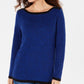 Karen Scott Suéter Feminino de Algodão com Acabamento Contrastado Azul Tamanho XS